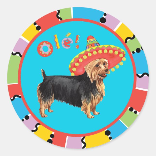 Fiesta Australian Terrier Classic Round Sticker (Front)