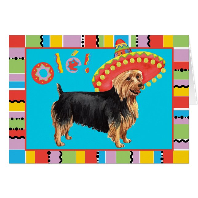 Fiesta Australian Terrier Greeting Card (Front Horizontal)