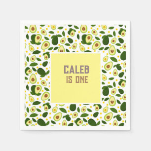 Fiesta Avocado Holy Guacamole 1st Birthday Party Napkin