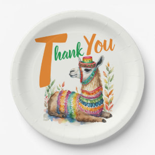 Fiesta Baby Boy or Girl Shower Partyware Llama Paper Plate