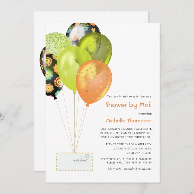 Fiesta Baby or Bridal Shower by Mail Invitation (Front/Back)