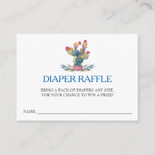 Fiesta Baby Shower Diaper Raffle Ticket Enclosure Card