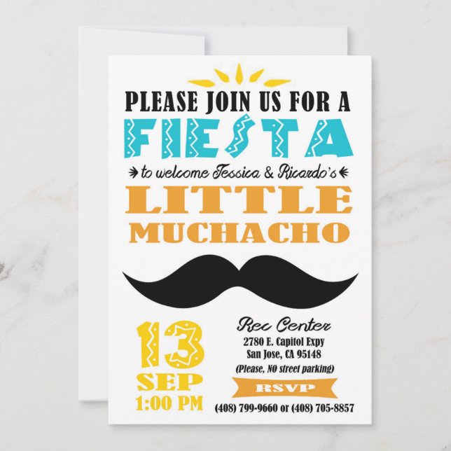 Fiesta Baby Shower Invitation (Front)