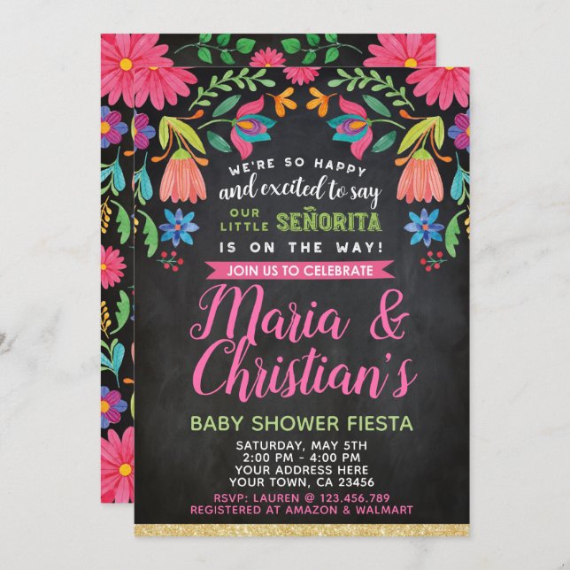 Fiesta Baby Shower Invitation (Front/Back)