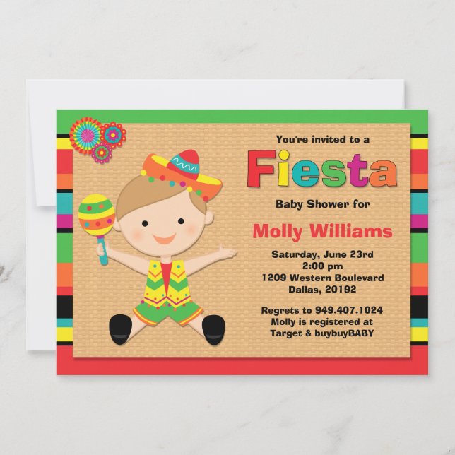 Fiesta Baby Shower Invitation (Front)