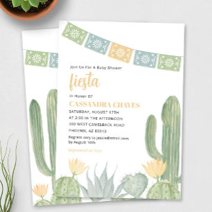 Fiesta Baby Shower Invitation, Cactus Baby Shower Invitation