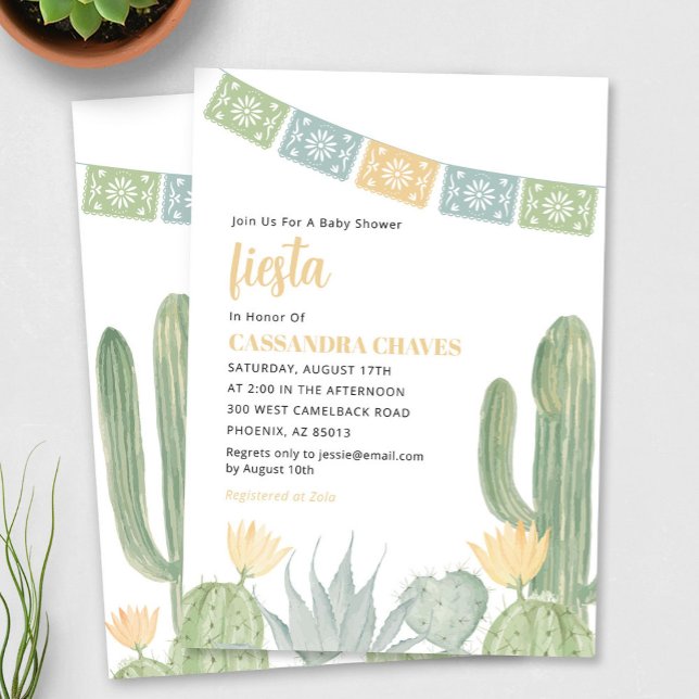 Fiesta Baby Shower Invitation, Cactus Baby Shower Invitation (Fiesta Baby Shower Invitation)