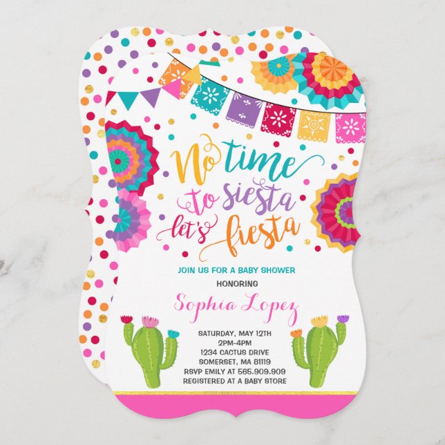 Fiesta Baby Shower Invitation Mexican Baby Shower (Front/Back)