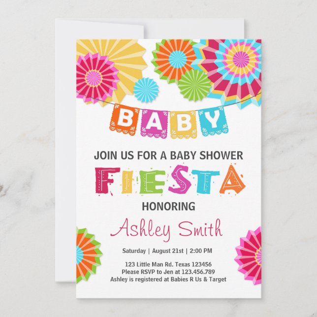 Fiesta Baby shower invitation Mexican baby shower (Front)