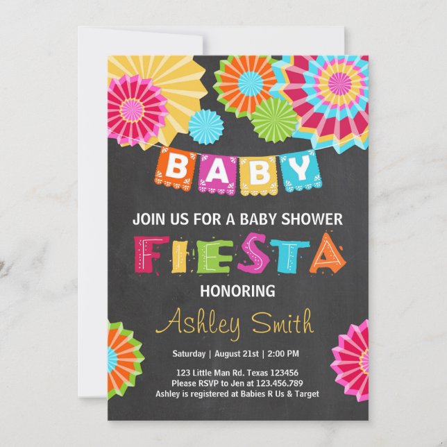Fiesta Baby shower invitation Mexican baby shower (Front)
