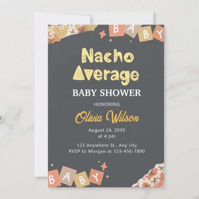 Fiesta Baby Shower Invitation Nacho Average Shower (Front)