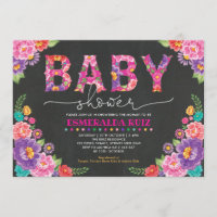 Fiesta Baby Shower | Mexican Floral Chalkboard