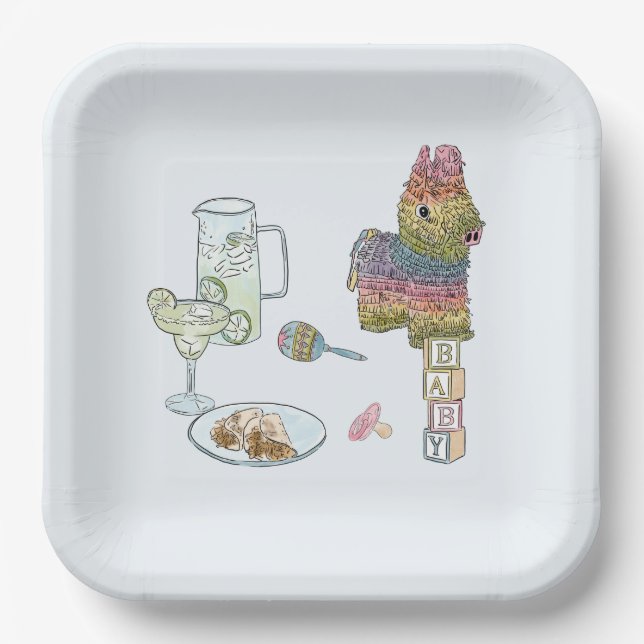 Fiesta Baby Shower  Paper Plate (Front)