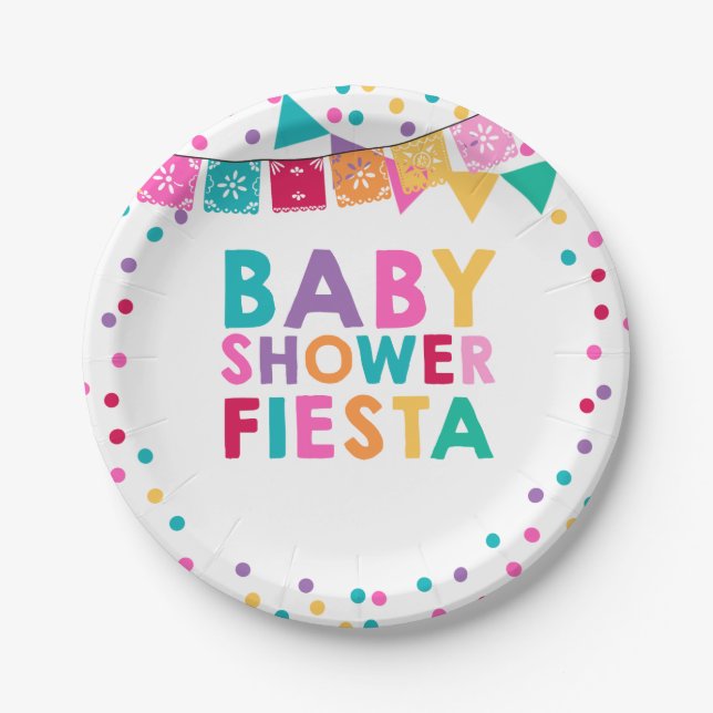 Fiesta Baby Shower Paper Plate Mexican Baby Shower (Front)