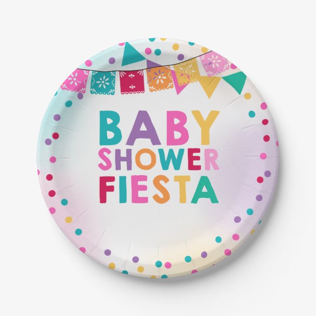 Fiesta Baby Shower Paper Plate Mexican Baby Shower (Front)