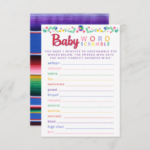 Fiesta Baby Word Scramble Game Colourful Card