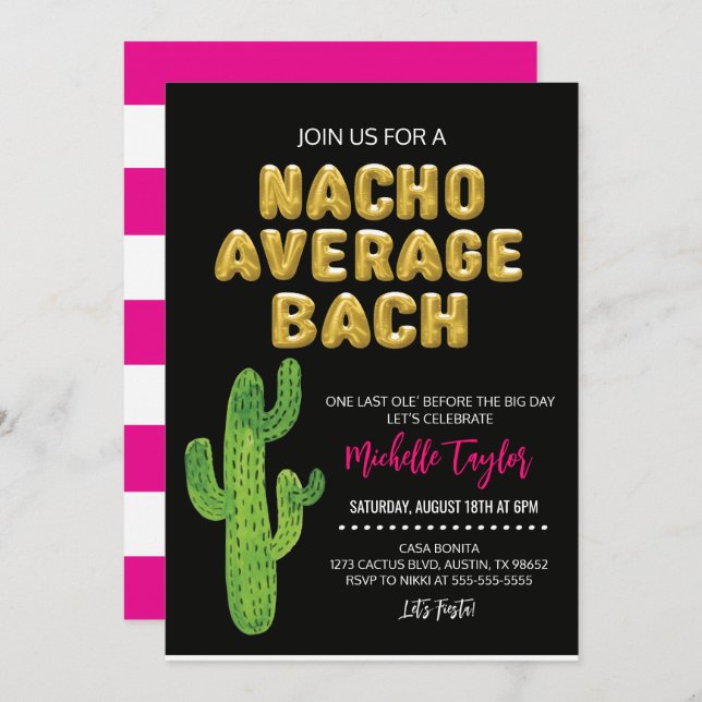 Fiesta Bachelorette Invitation (Front/Back)