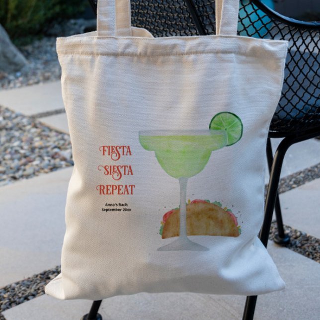 Fiesta Bachelorette Party Taco & Margarita Tequila Tote Bag (Creator Uploaded)