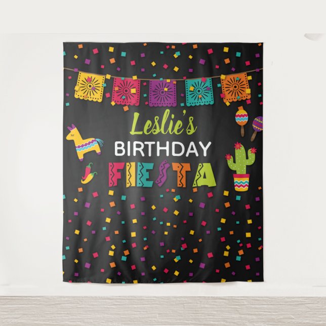 Fiesta Birthday Backdrop - Pinata Tapestry (Front)