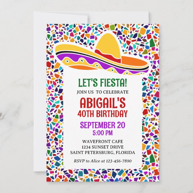 Fiesta Birthday Invitation (Front)