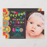 Fiesta Birthday Invitation Fiesta Fun Turning Uno