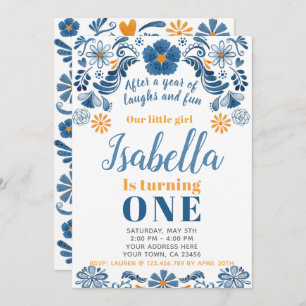 Fiesta Birthday Invitation, Floral Party Invite