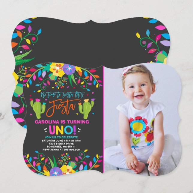 Fiesta Birthday Invitation Mexican Birthday Fiesta (Front/Back)