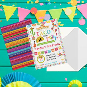 Fiesta Birthday Invitation, Mexican Fiesta Party Invitation