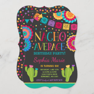 Fiesta Birthday Invitation Nacho Average Party