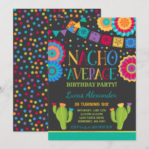 Fiesta Birthday Invitation Nacho Average Party