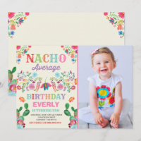 Fiesta Birthday Invitation Nacho Average Party
