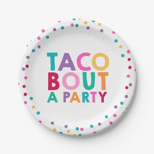 Fiesta Birthday Paper Plate 7" Taco Bout A Party (Front)