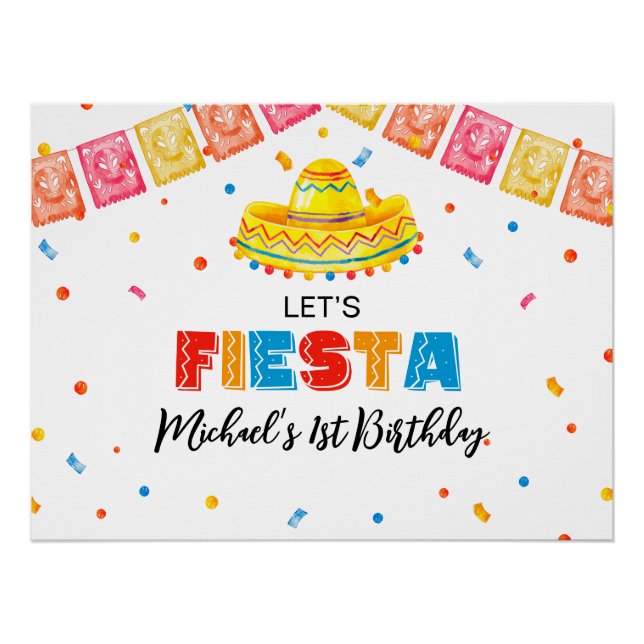  FIESTA Birthday Party banner backdrop  Poster (Front)