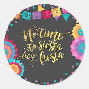 Fiesta Birthday Party Favour Tag Sticker Seal