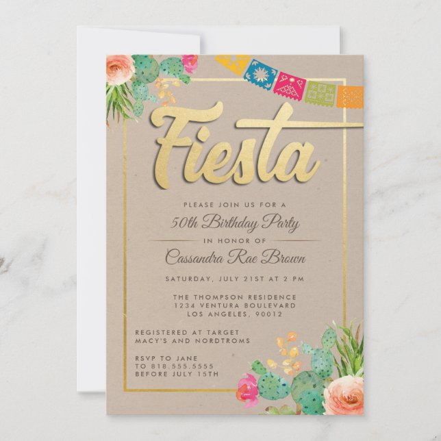 Fiesta Birthday Party Invitation (Front)