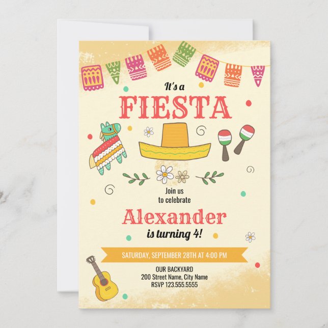 Fiesta Birthday Party Invitation (Front)