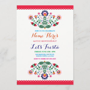 Fiesta Birthday Party Mexican Invitation