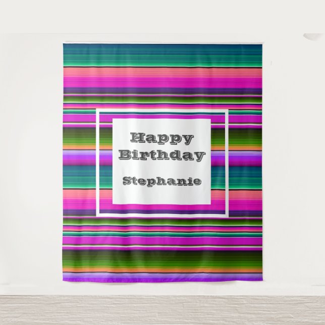 Fiesta Birthday Party Mexican Serape Blanket Tapestry (Front)