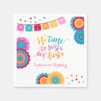 Fiesta Birthday Party Napkin No Time To Siesta