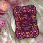 Fiesta Birthday Women Invitation<br><div class="desc">Mariachi, margaritas, and memories! Fire up the fiesta with this mexican folk art fiesta design. The colourful text and the artwork (hand-drawn by Lively Scribe herself) give this design a whimsical yet elegant vibe. Perfect for the latinx in your life. Or a party that's just conveniently close to Cinco de...</div>
