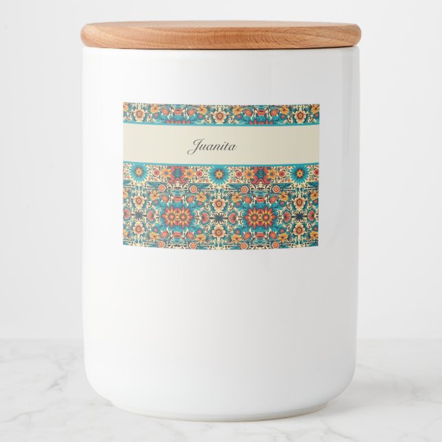 Fiesta Blooms, customisable Food Label (Front)