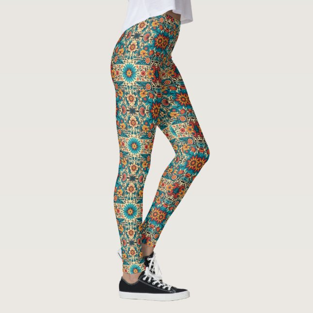 Fiesta Blooms, customisable Leggings (Right)