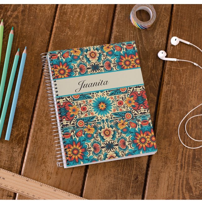 Fiesta Blooms, customisable Notebook (Creator Uploaded)