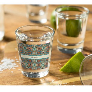Fiesta Blooms, customisable Shot Glass