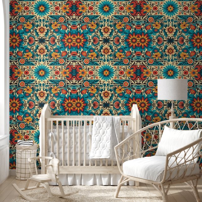 Fiesta Blooms, customisable Wallpaper (Kids)