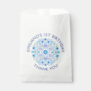 Fiesta Blue Birthday Shower Wedding Favour Bag