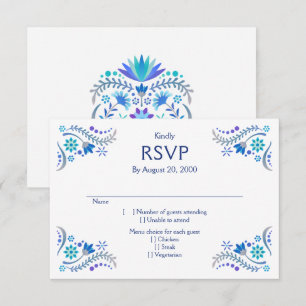 Fiesta Blue Wedding Quinceañera RSVP
