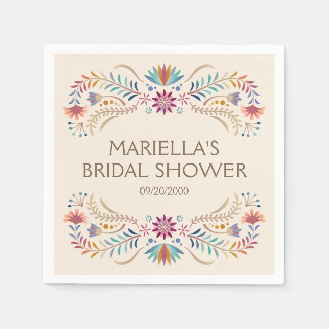 Fiesta Boho Birthday Shower Wedding Napkin (Front)