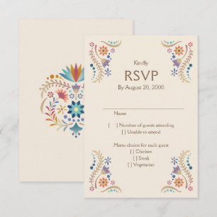 Fiesta Boho Wedding Quinceañera RSVP Card