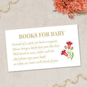 Fiesta Books For Baby Enclosure Card, Red Floral Card